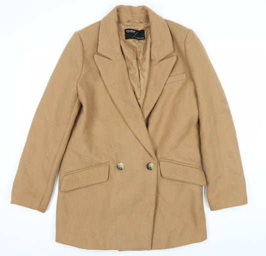 Pull&Bear Women's Brown Mid-Length Overcoat