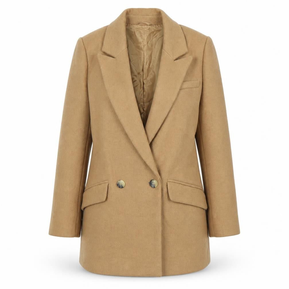 Womens UK Size S Pull&Bear Brown Overcoat