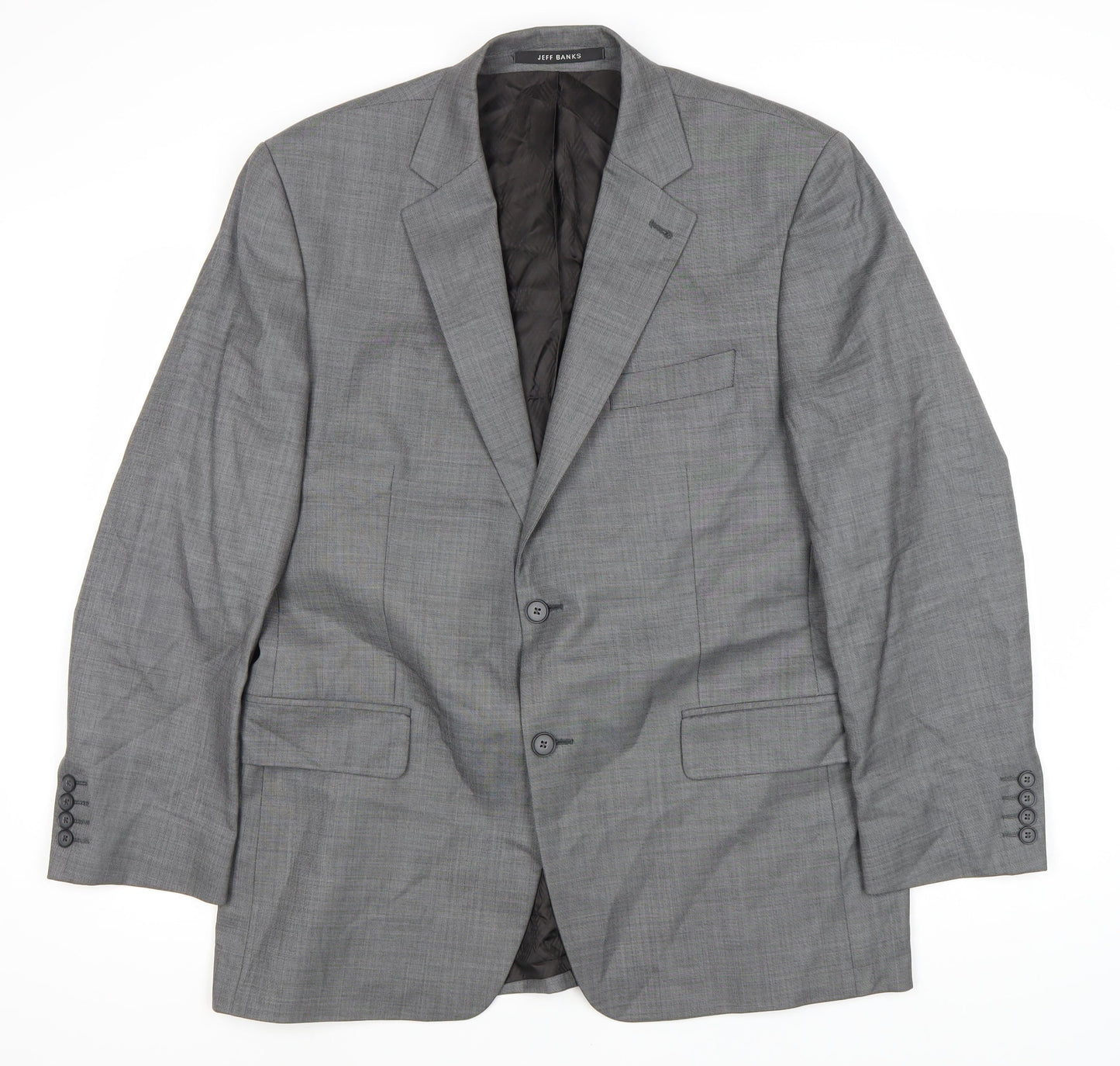 Mens UK Size 42 Jeff Banks Regular Grey Suit Jacket