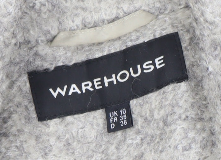 Womens UK Size 10 Warehouse Grey Pea Coat