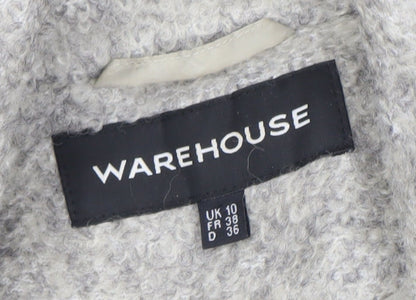Womens UK Size 10 Warehouse Grey Pea Coat