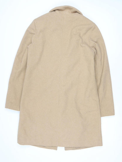 New Look Women's Beige Wool Mid-Length Coat