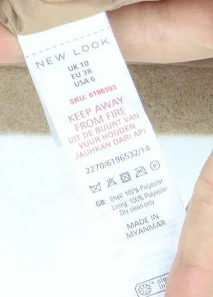 New Look Women's Beige Wool Mid-Length Coat