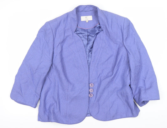 CC Women's Purple Blazer Petite Size 16 Three-Button