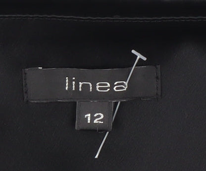 Linea Women's Black Suit Top Size 12 Short Sleeve