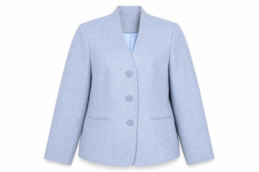 Front view of Honor Millburn Women’s Blue Blazer, size UK 14