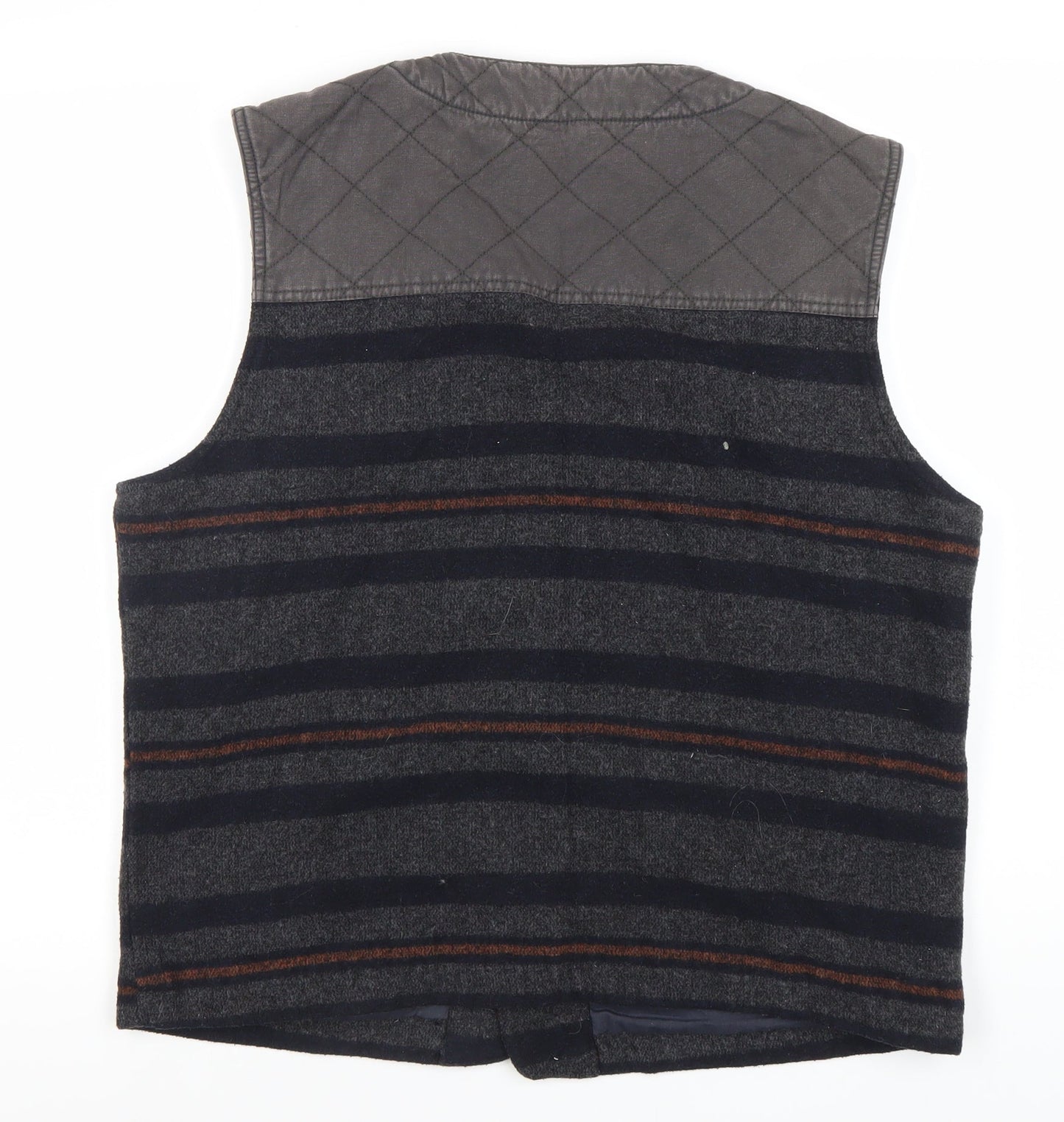 ASOS Men's Grey Striped Waistcoat L Button Casual