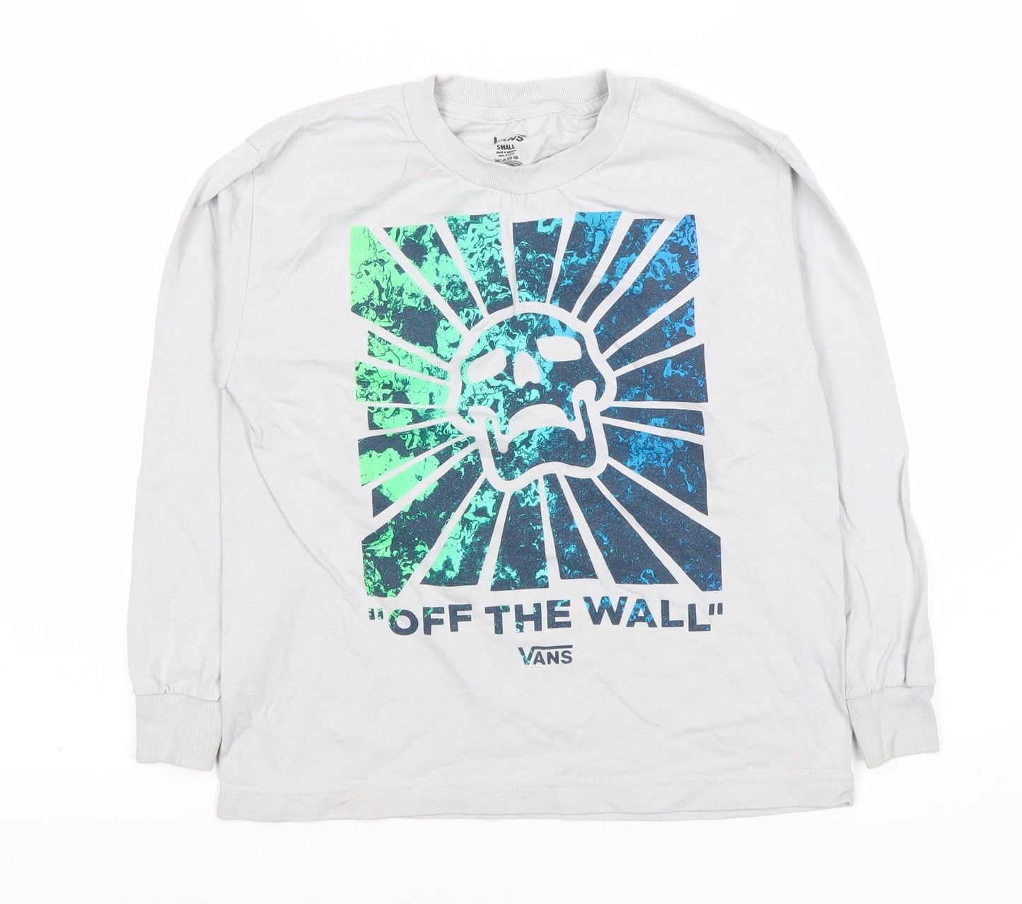Vans Boys White Graphic Long Sleeve T-Shirt - Small