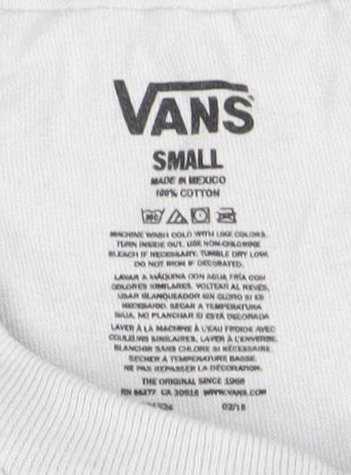 Vans Boys White Graphic Long Sleeve T-Shirt - Small
