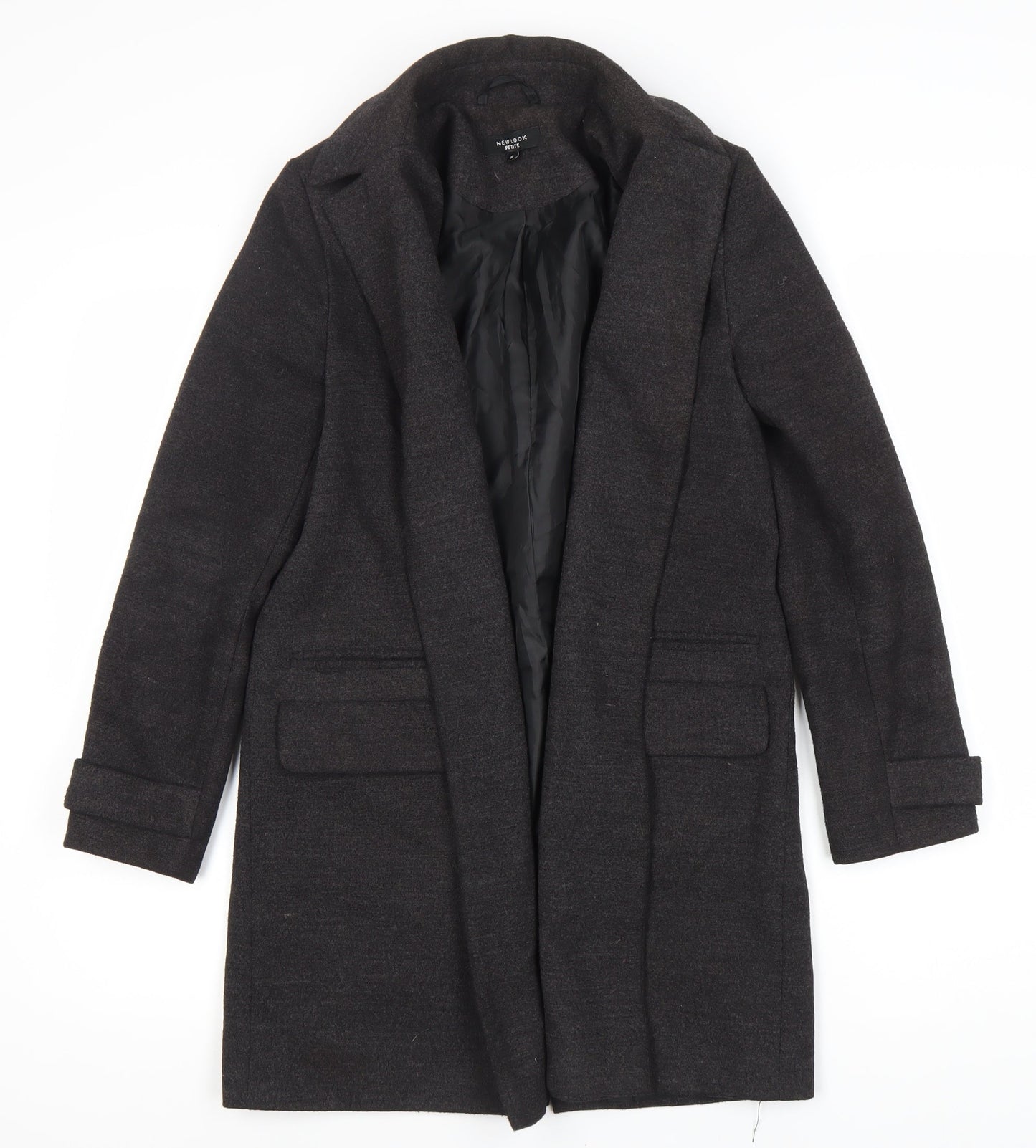 Womens UK Size 8 New Look Black Overcoat
