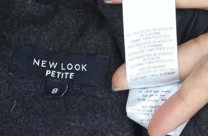 Womens UK Size 8 New Look Black Overcoat
