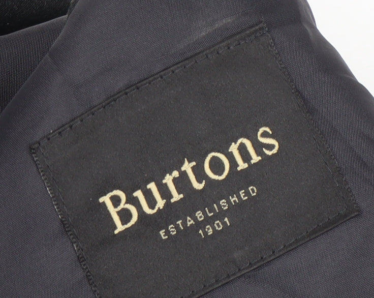 Mens UK Size 44 Burtons Regular Black Suit Jacket