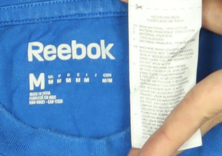 Reebok Men's Blue Crew Neck T-Shirt - M