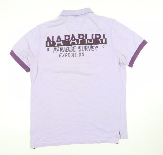 Napapijri Men's Purple Polo Shirt, Size L