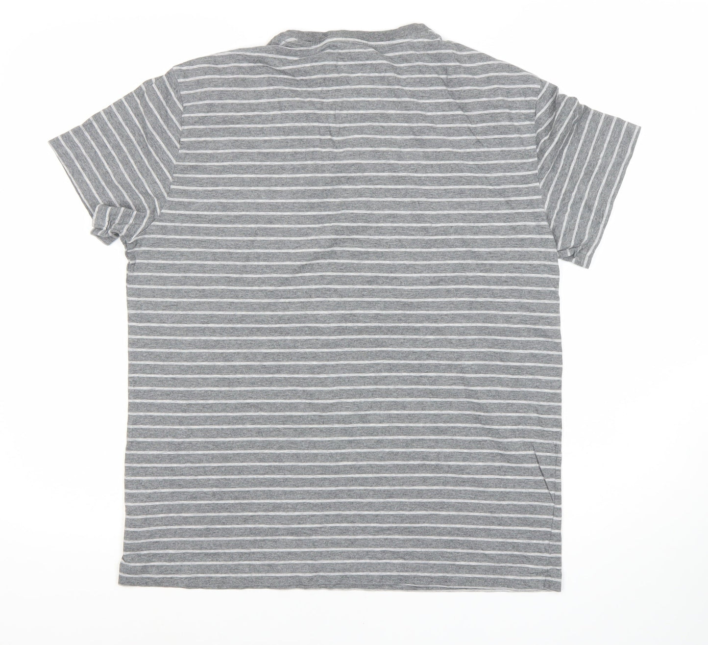 Polo Ralph Lauren Men's Grey Striped T-Shirt Medium