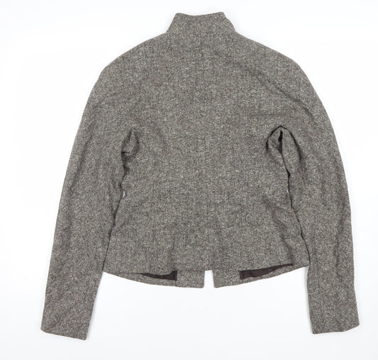 Anne Klein Women's Grey Tweed Belted Jacket Size 2