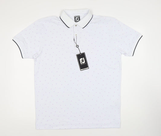 FJ Men's White Athletic Polo Shirt