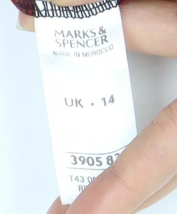 Womens UK Size 14 Marks and Spencer Red  T-Shirt