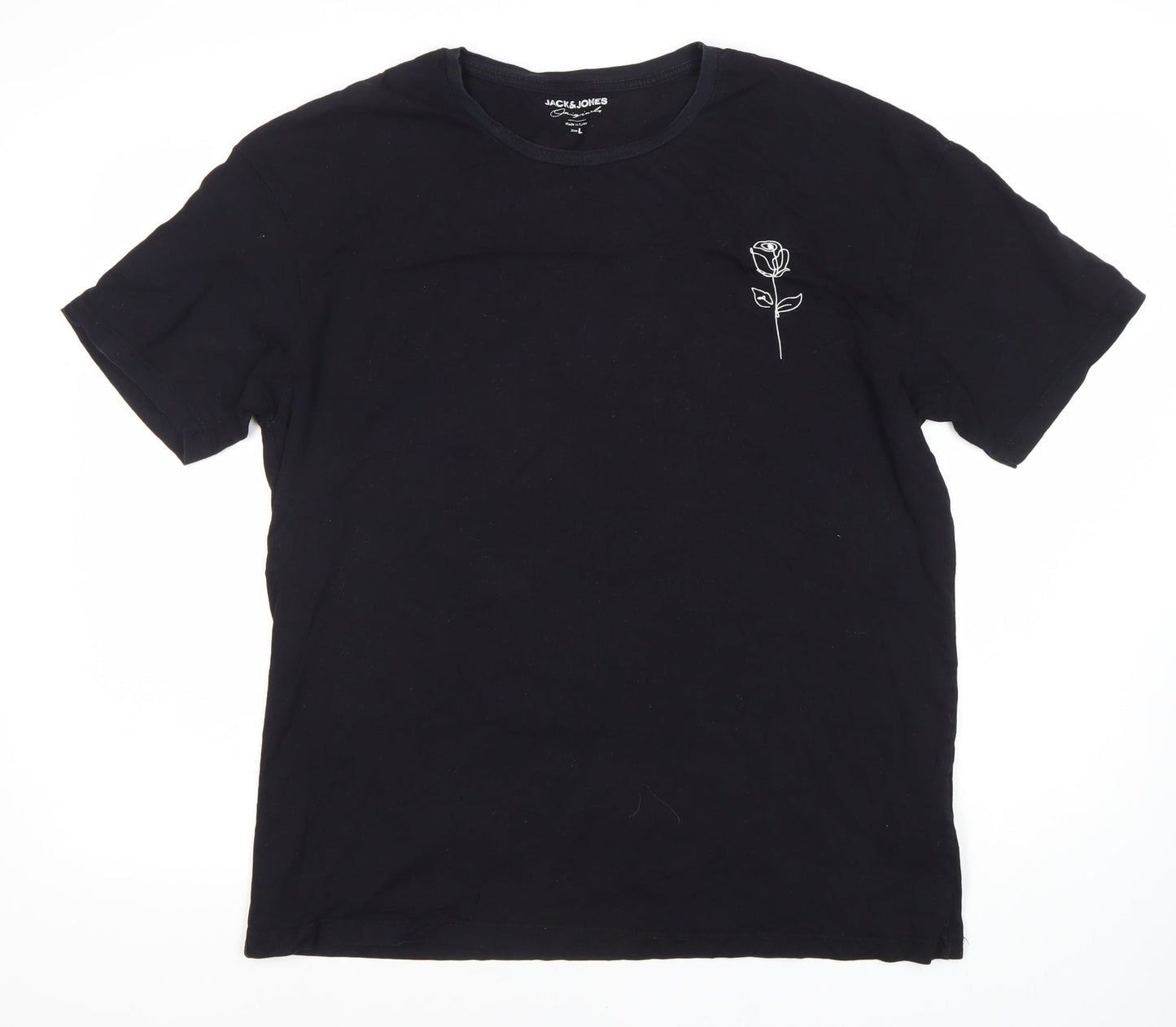 Mens UK Size L JACK & JONES Black  T-Shirt