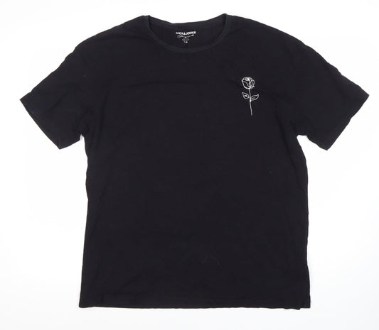 Mens UK Size L JACK & JONES Black  T-Shirt