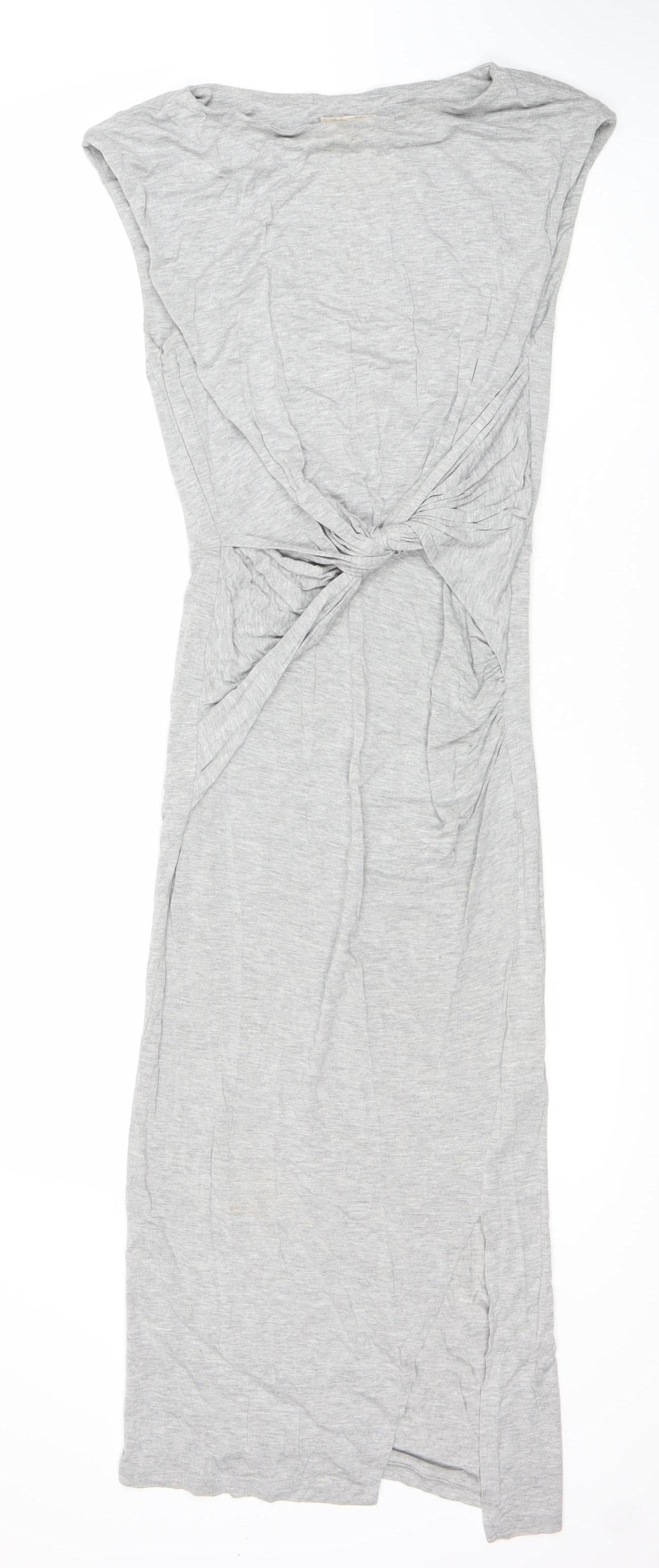 H&M Women's Grey Jersey Dress, Size 6, Casual Spring/Summer