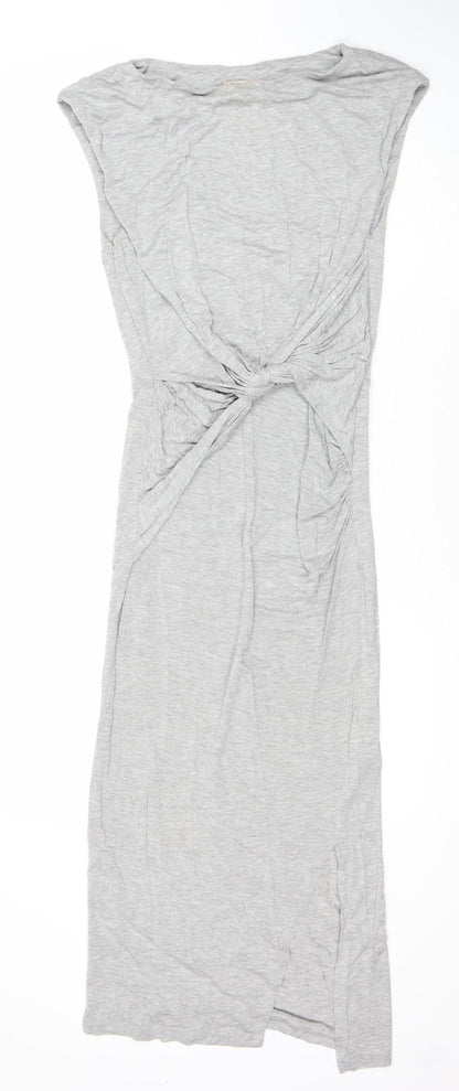 H&M Women's Grey Jersey Dress, Size 6, Casual Spring/Summer