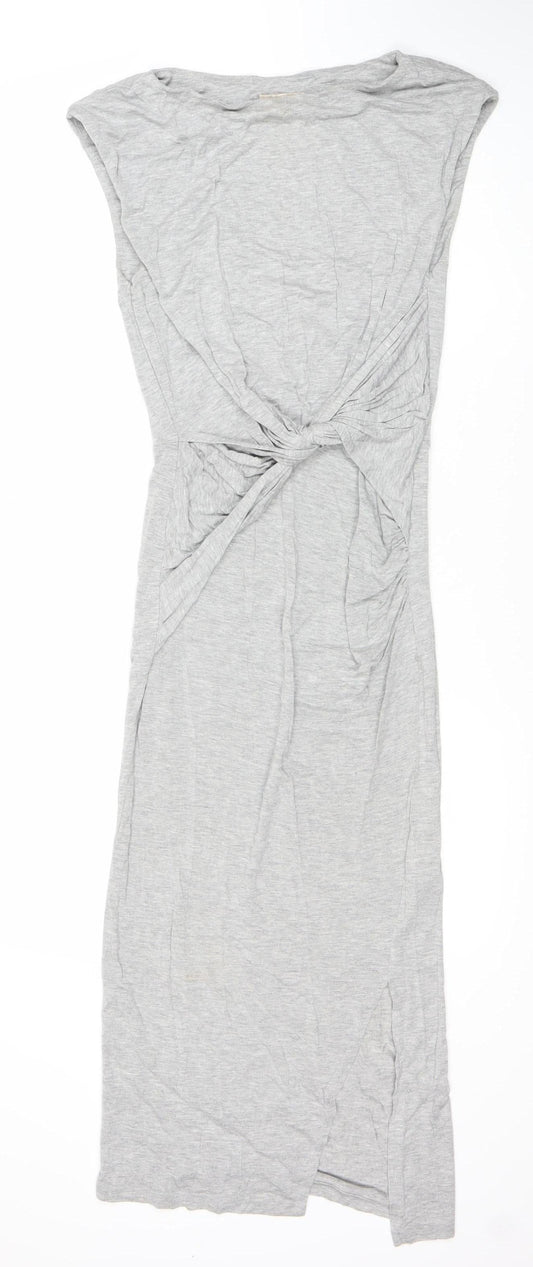 H&M Women's Grey Jersey Dress, Size 6, Casual Spring/Summer