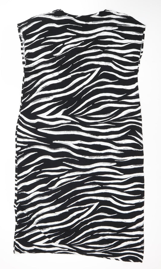 Marks and Spencer Women's Black Animal Print Dress, Size 16