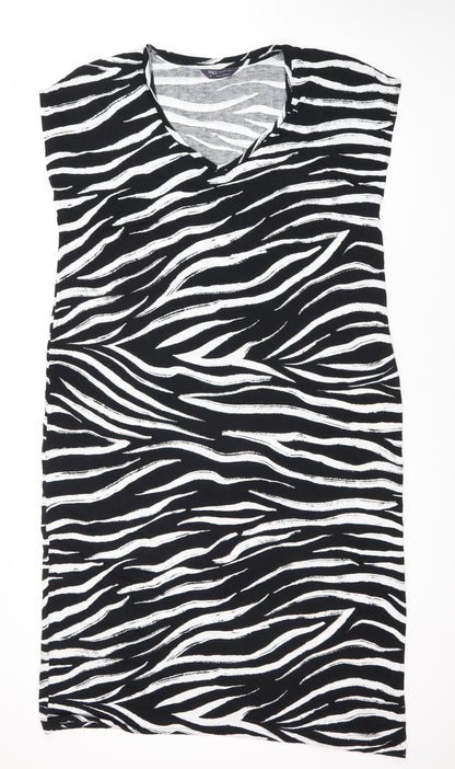 Marks and Spencer Women's Black Animal Print Dress, Size 16