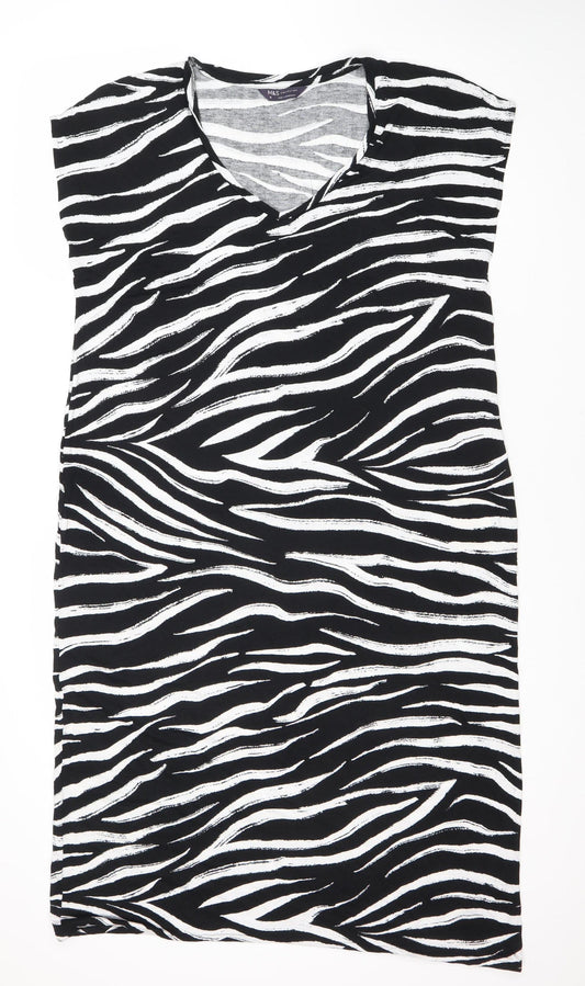 Marks and Spencer Women's Black Animal Print Dress, Size 16