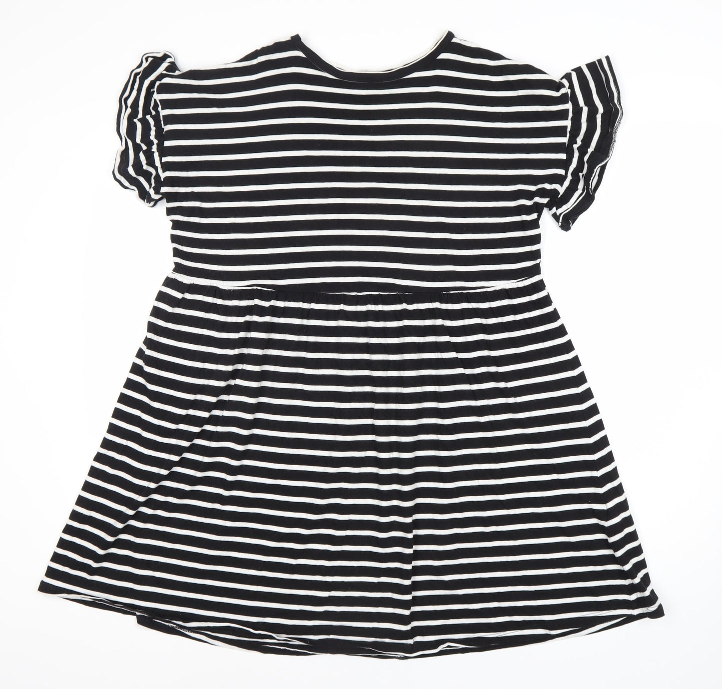 New Look Women Black Size 8 Flutter Sleeve Dress