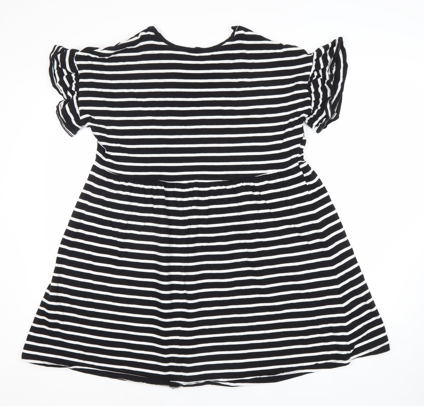 New Look Women Black Size 8 Flutter Sleeve Dress