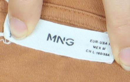Womens UK Size 14 MNG Brown Basic T-Shirt