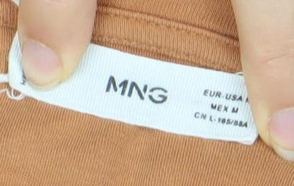 Womens UK Size 14 MNG Brown Basic T-Shirt