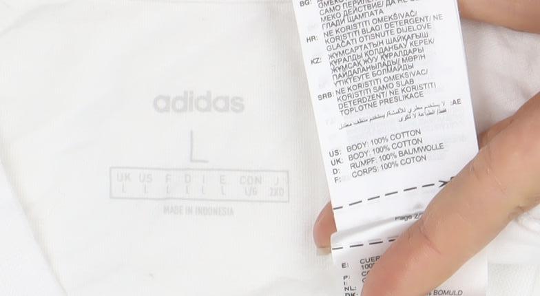 Adidas Men's White Logo T-Shirt, Size L, Crew Neck