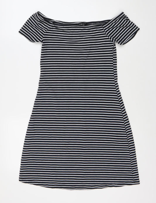 New Look Women's Black Stripe Dress Size 10