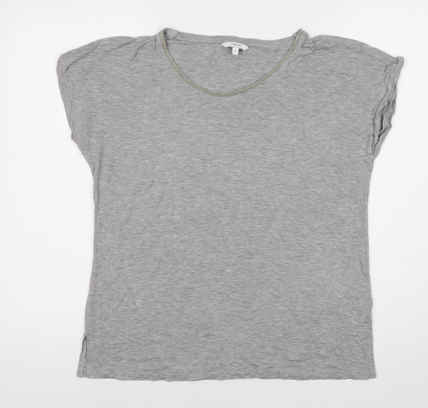 Womens UK Size 12 NEXT Grey Basic T-Shirt