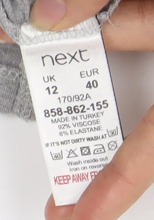 Womens UK Size 12 NEXT Grey Basic T-Shirt