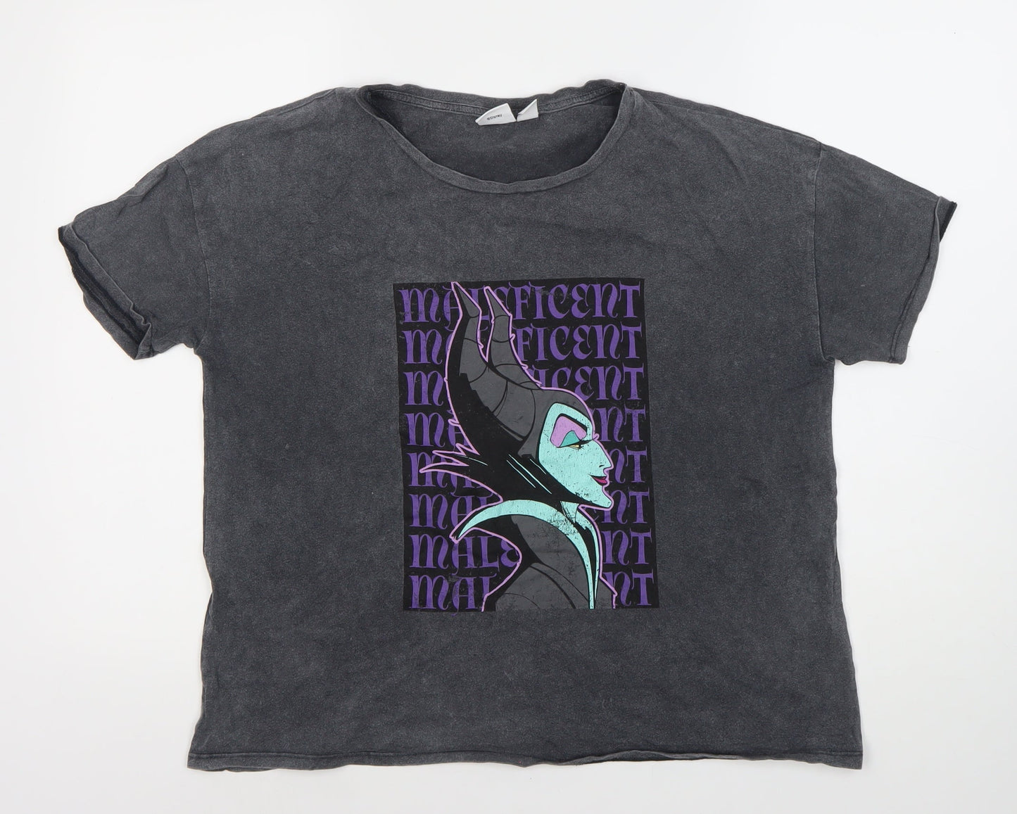 Womens UK Size 12 Disney Black Basic T-Shirt
