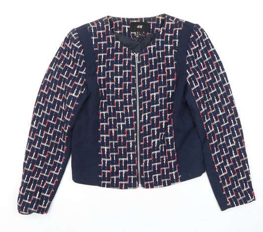 Womens UK Size 8 H&M Blue Basic Jacket
