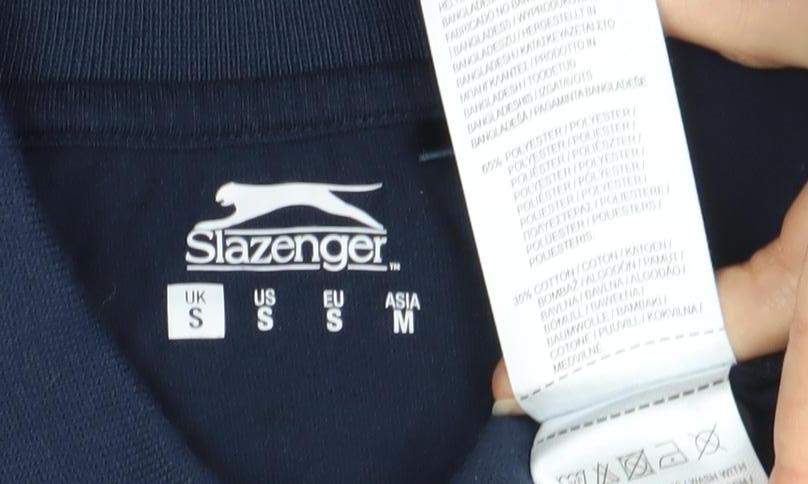 Slazenger Men's Blue Short Sleeve Polo, Size S