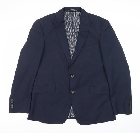 Marks and Spencer Men's Blue Blazer, Size L, Short Length