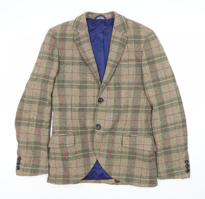 Jack Wills Men's Multicoloured Plaid Slim Fit Blazer