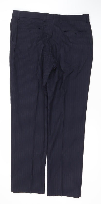 Jaeger Men's Black Striped Dress Pants 36R