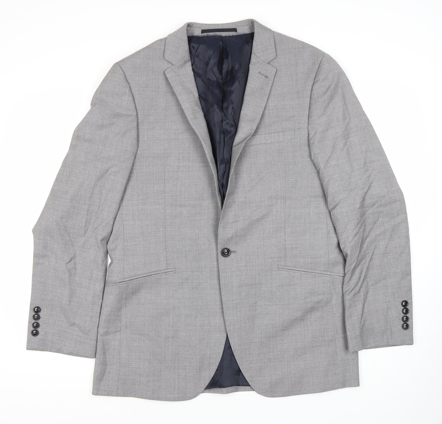 Austin Reed Men's Grey Blazer 40R Single-Breasted Notch