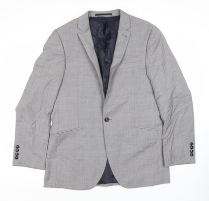 Austin Reed Men's Grey Blazer 40R Single-Breasted Notch