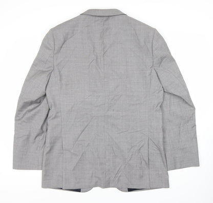 Austin Reed Men's Grey Blazer 40R Single-Breasted Notch