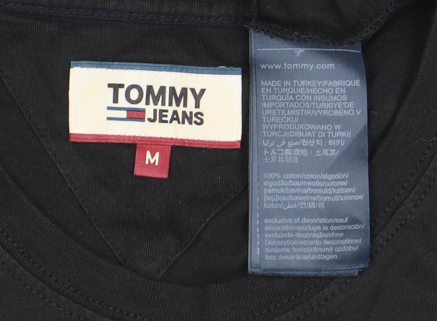 Tommy Jeans Men's Black Crew Neck T-Shirt - Size M