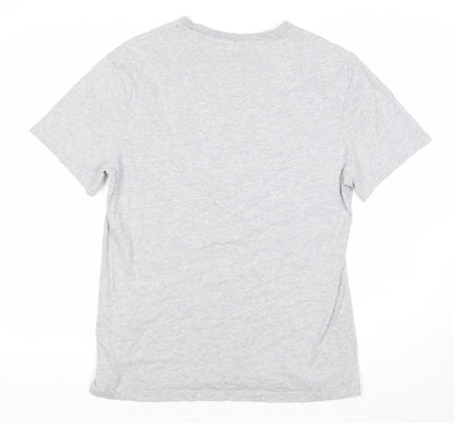 Levi's Men's Grey Cotton Crew Neck Logo T-Shirt