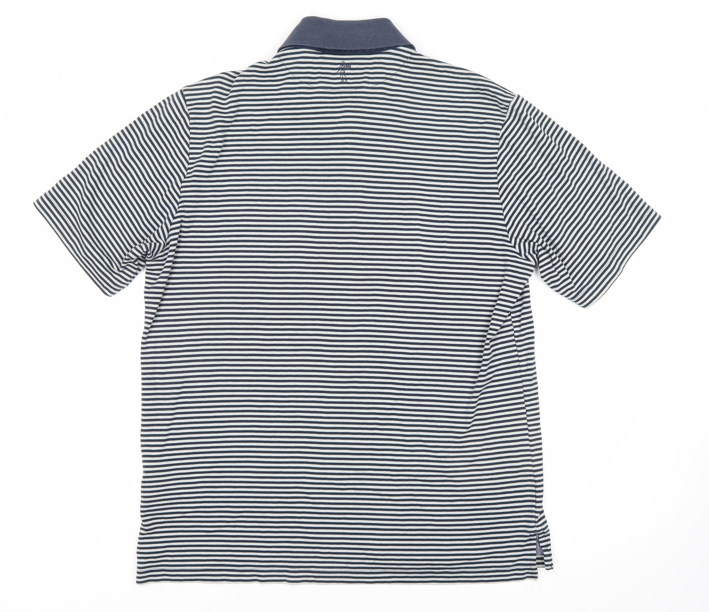 Ashworth Men's Blue Striped Polo Shirt M